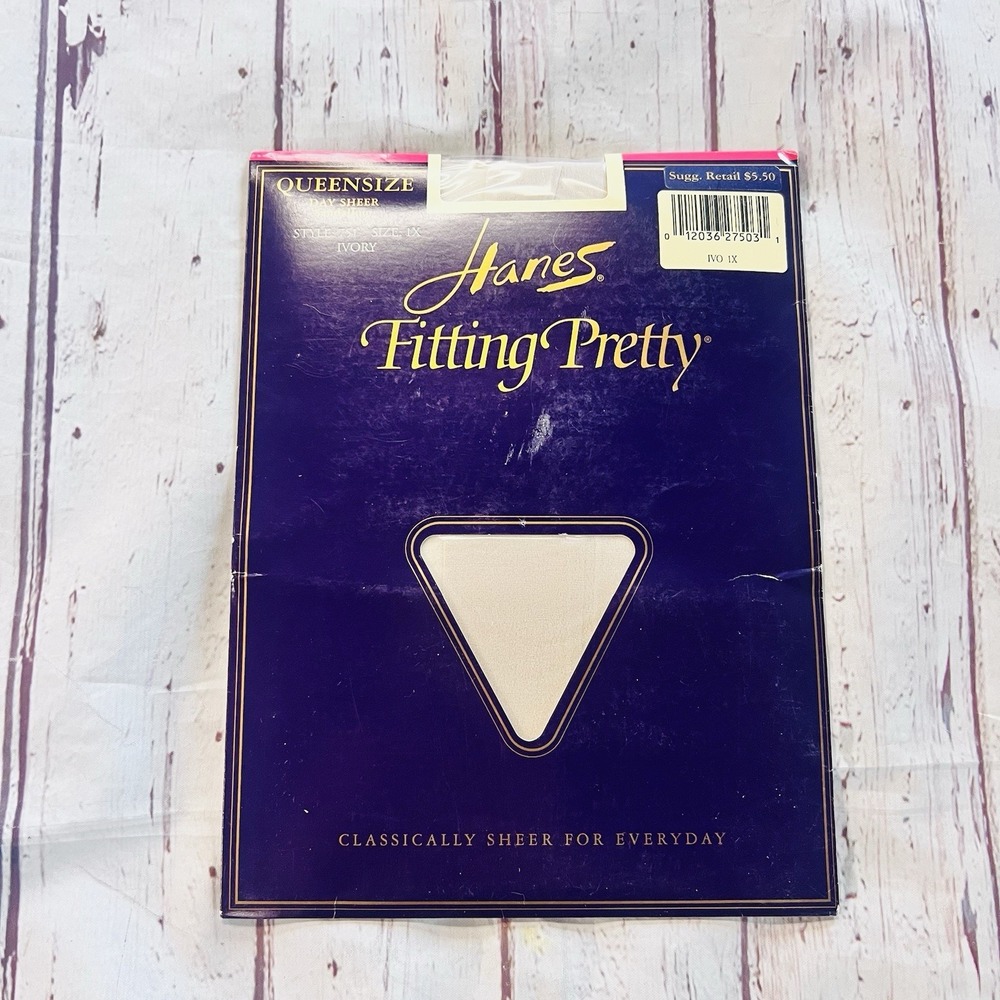 Women's Vintage Hanes Ultra Sheer Pantyhose Size 1X Ivory New